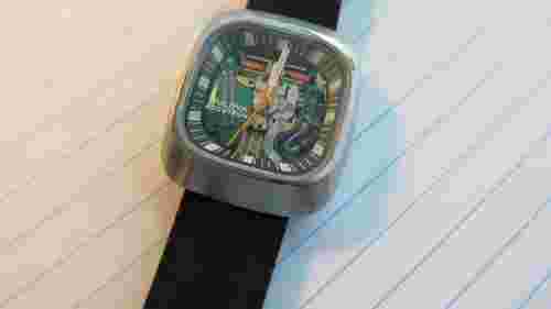 Restored 1973 Model #7387 Swiss Accutron 214 Stainless Spaceview Men's Watch (A)