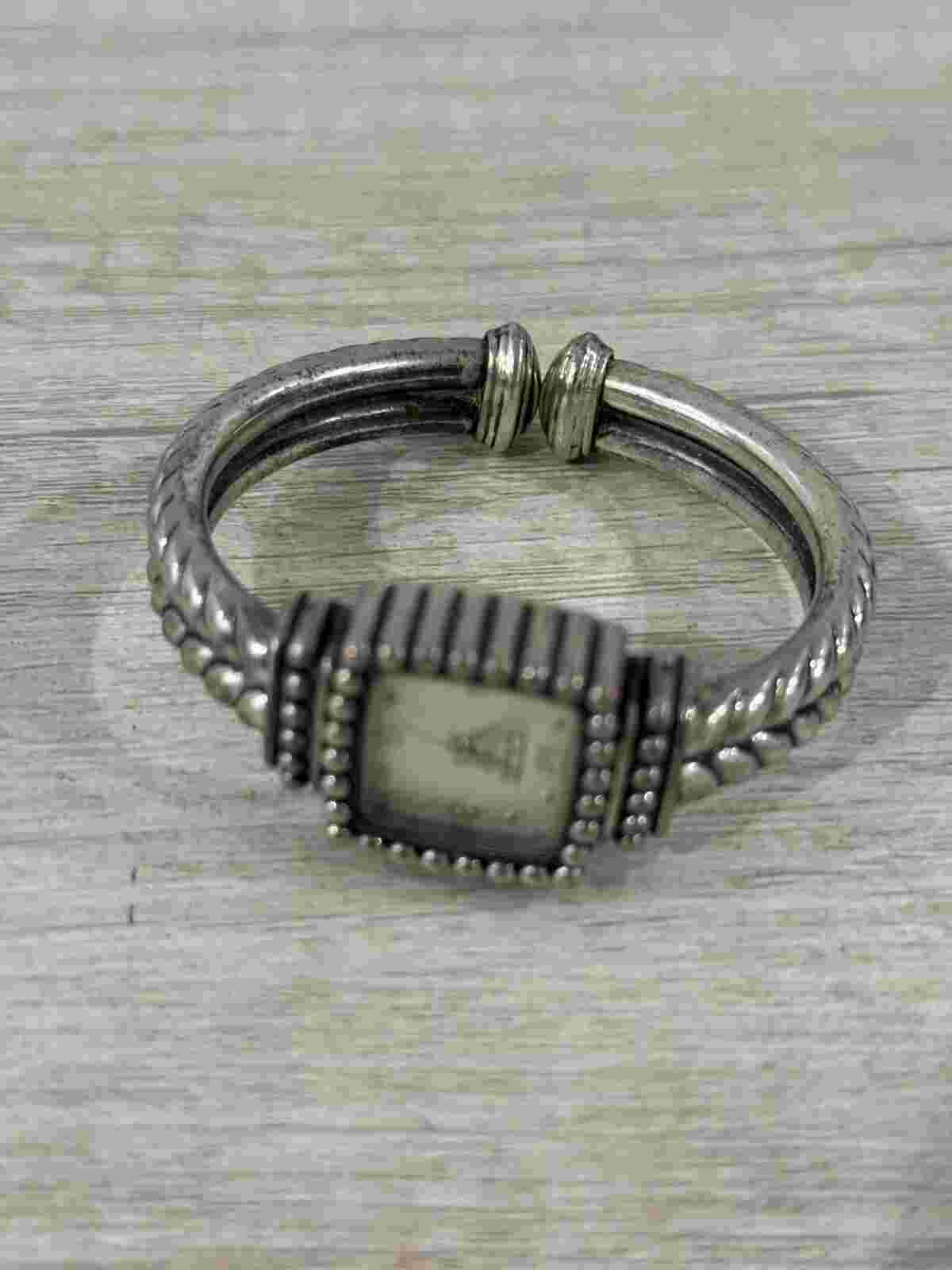 Vintage Talbots Silver Black Style Marcastle Ladies Watch Bangle Cuff