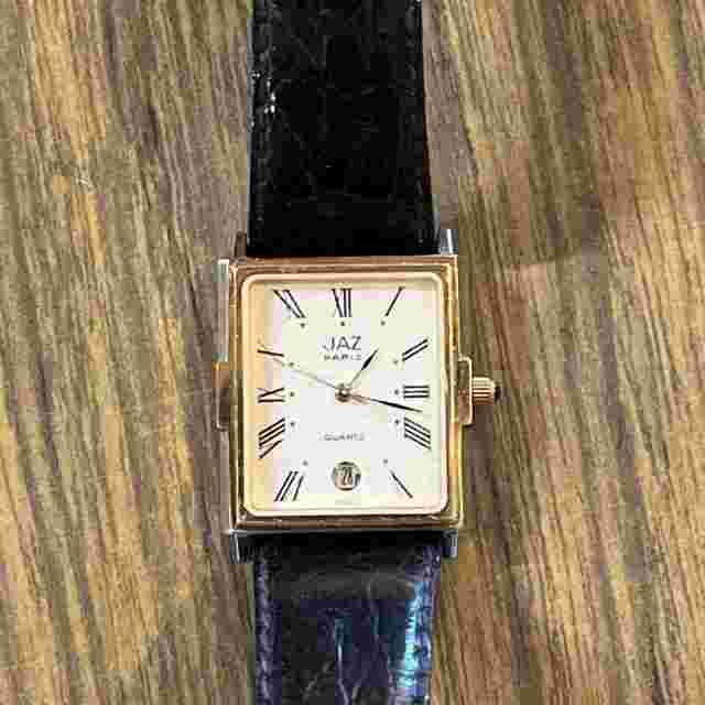 Vin. Jaz Paris Men's Watch Y8L759 White Date @6 Dial Leather Band New Battery