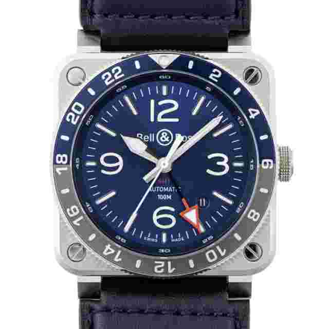 Bell&Ross BR03-93 GMT Blue Steel BR0393-BLU-ST Men's Watch From Japan G0216