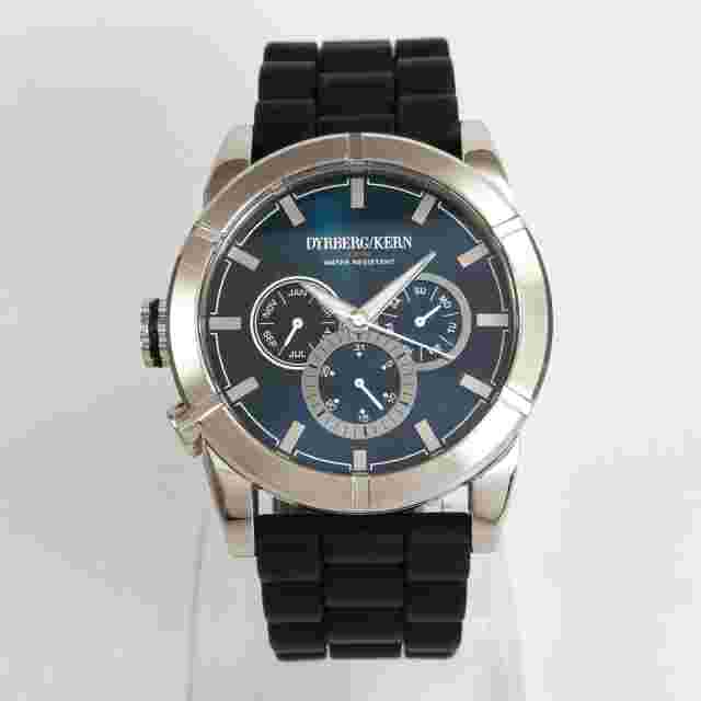 Dyrberg/Kern Gents Blue Black Silicone Band Quartz Men's Wrist Watch