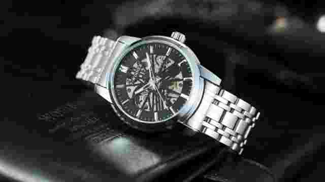 New Arrival Men's Skeleton Self-wind Automatic Mechanical Watch Black