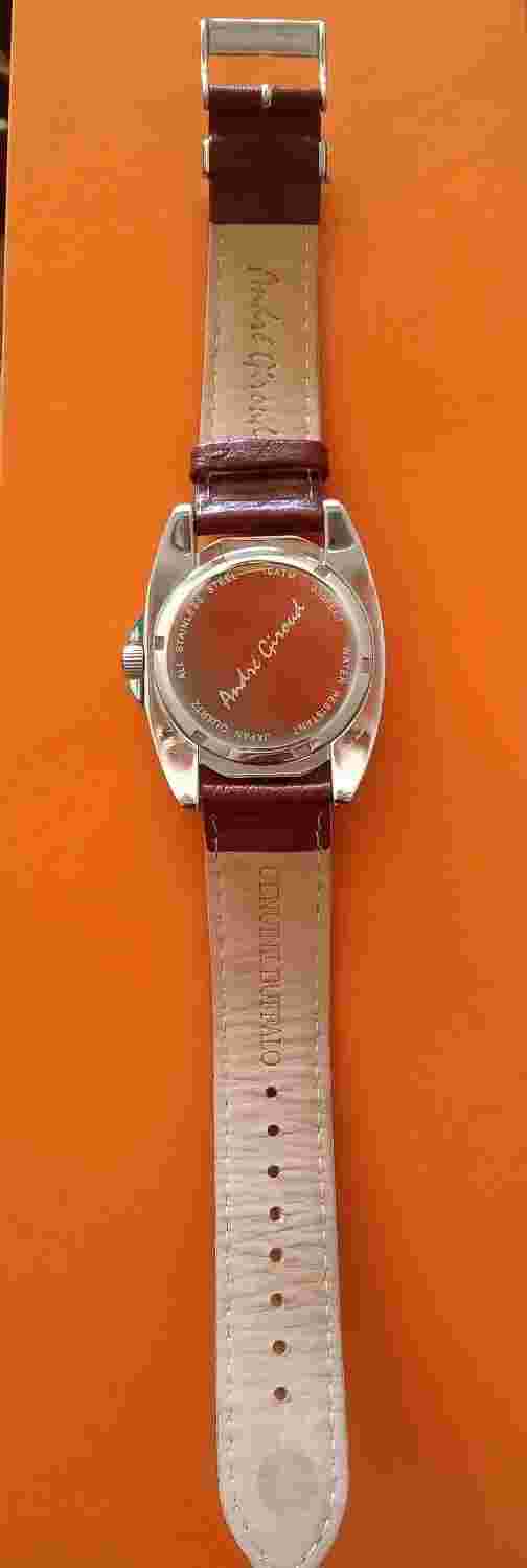 André Giroud 10ATM Men's Watch Brown Leather Strap