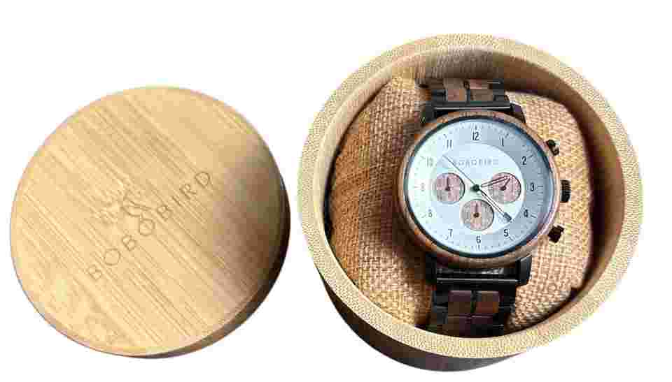 BOBOBIRD Wooden Multi-functional Business Quartz Watch for Men
