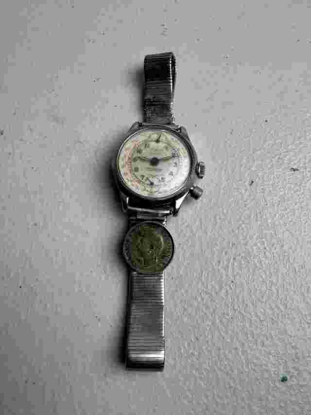 VTG PIERCE CHRONOGRAPH Military WW2 Era 1940s 2 Button Pusher Working Read!!!