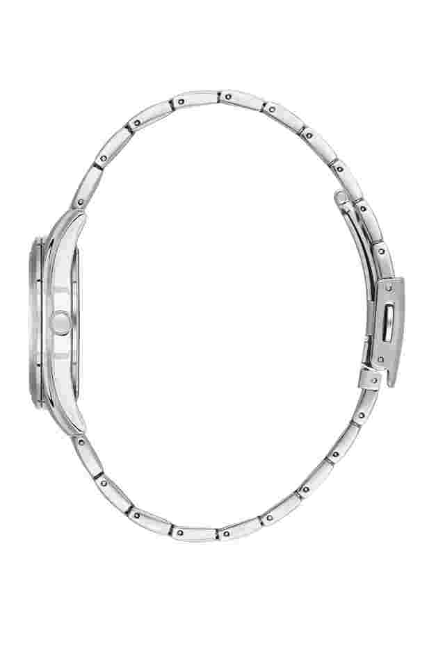 Daniel Klein 31mm Easy to Read Womens Metal Watch Steel Band, Silver Tone