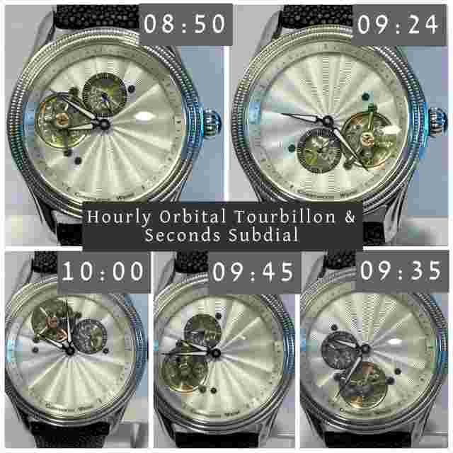 44mm Hourly ORBITAL TOURBILLON Mechanical | Silvertone Constantin Weisz Watch