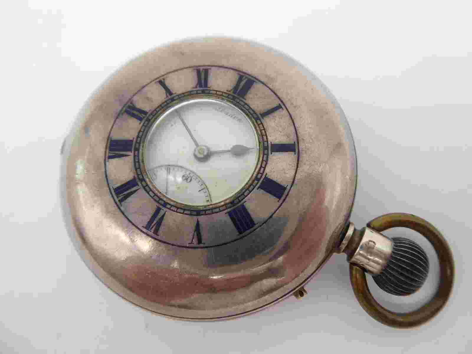 SUPERB ANTIQUE VICTORIAN SOLID SILVER J W BENSON HALF HUNTER POCKET WATCH 1899