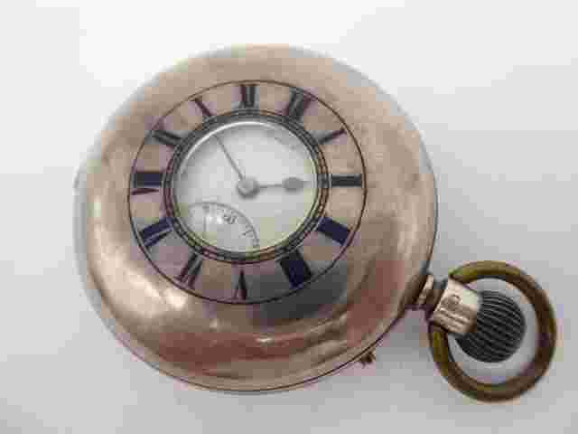 SUPERB ANTIQUE VICTORIAN SOLID SILVER J W BENSON HALF HUNTER POCKET WATCH 1899