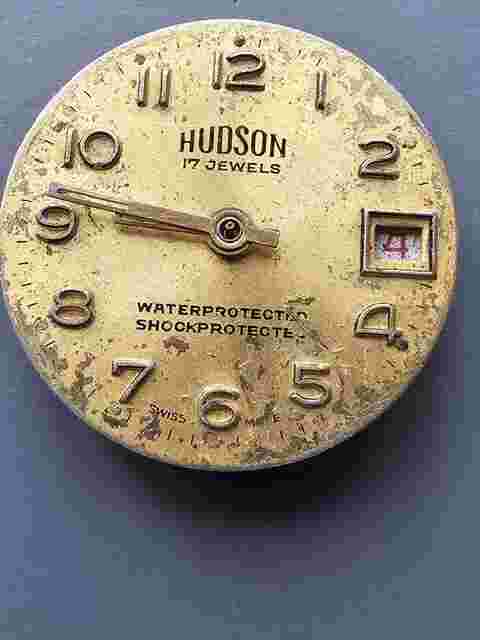 Vintage Rare Swiss Made Hudson 17 Jewels Date Dial Mechanical Watch Movement
