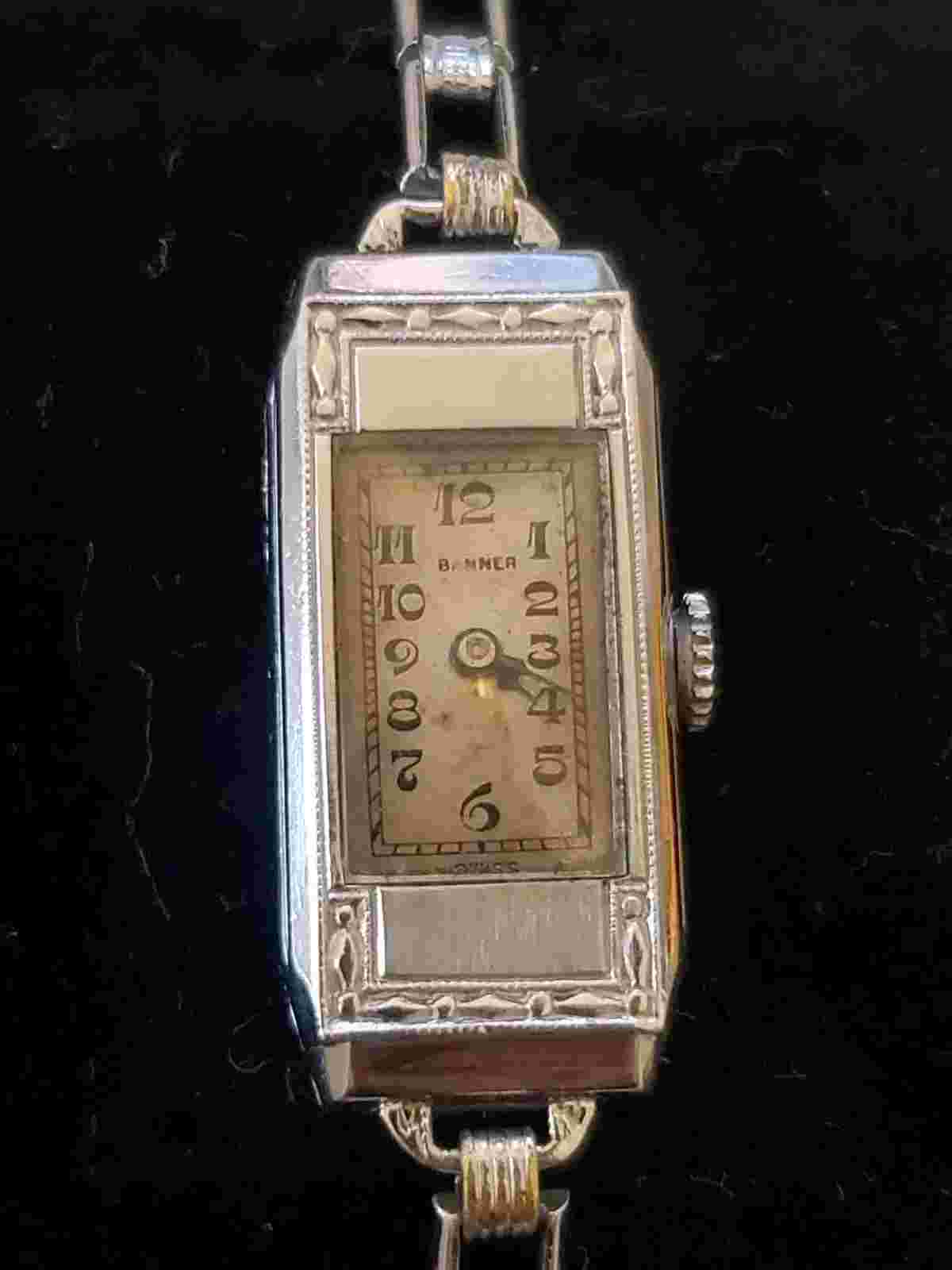Ladies Banner Mechanical Watch Runs With 10k Gold Filled Bracelet