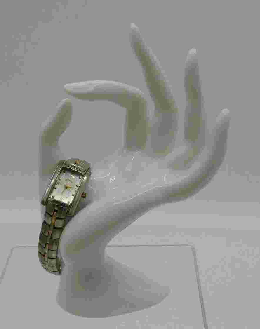 Callaway Golf CY203 Rectangle Case White Dial Two Tone Fold Over Clasp Watch