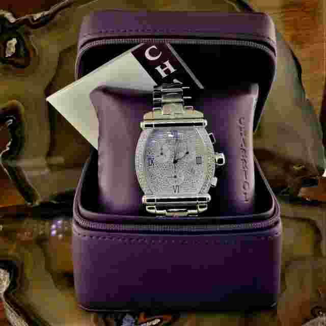 Charriol Colvmbvs Diamond Bezel & Dial Chronograph Quartz Watch 060T