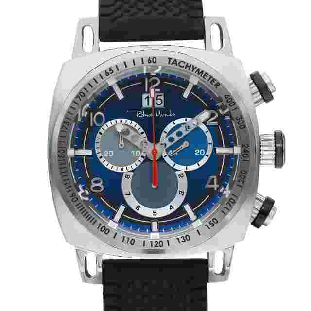Ritmo Mundo Racer 20th Anniversary 44mm Steel Blue Dial Quartz Mens Watch 2222/1