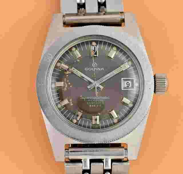 Vintag 60' GOLANA -ALSTA NAUTOSCAPH 30 ATM Diver Watch - Steel 36mm Case - BOR