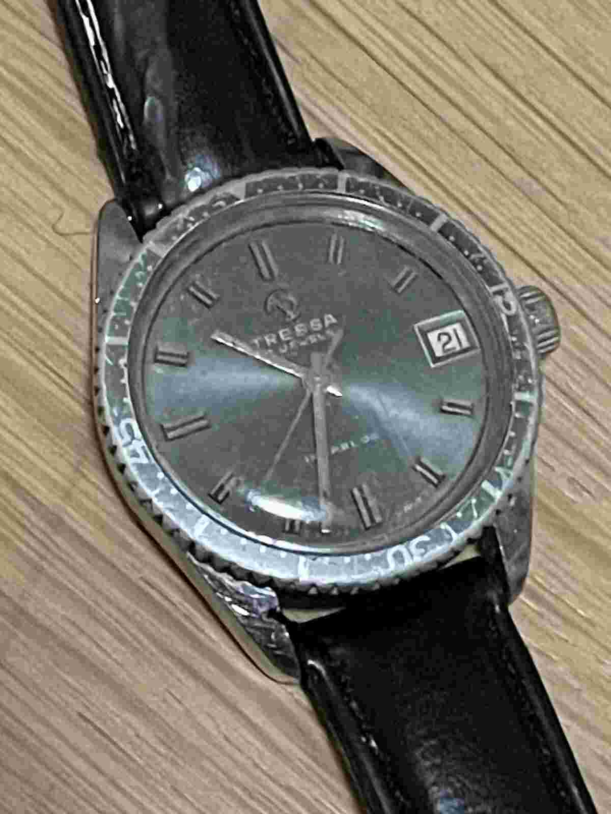 Tressa Baby Sub Dive Watch Vintage Swiss Skin Diver Tropical Ghost Dial Bezel