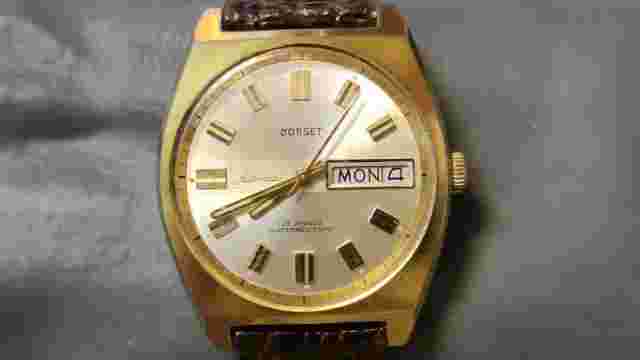 Vintage Dorset Montgomery Ward Gold Plated Day/Date 26 Jewels Automatic Men's Wa