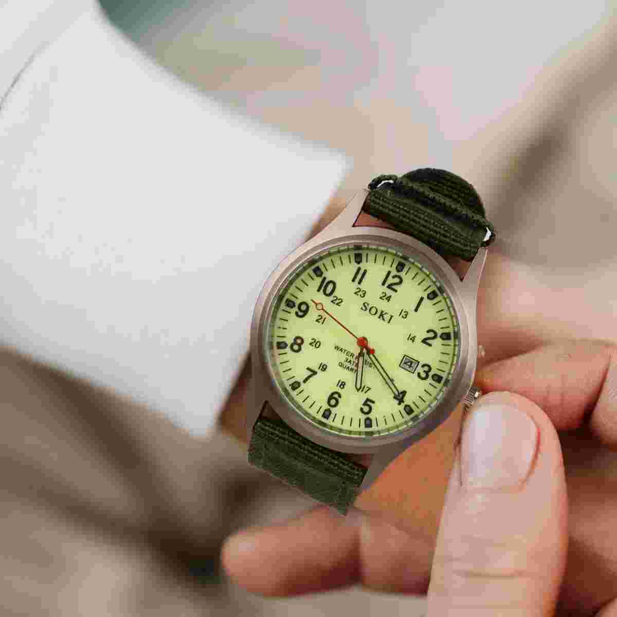 Military Army Mens Date Canvas Strap Analog Quartz Sport Wrist Watch Luminous