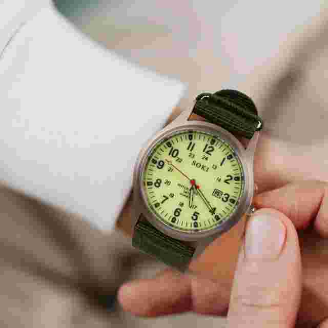 Military Army Mens Date Canvas Strap Analog Quartz Sport Wrist Watch Luminous