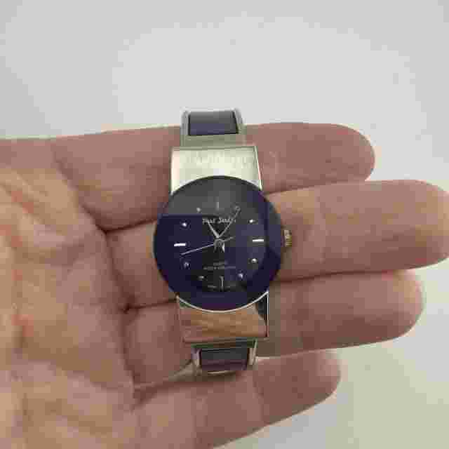 Paul Jardin Silver & Purple Bangle Bracelet Cuff Watch WR Womens