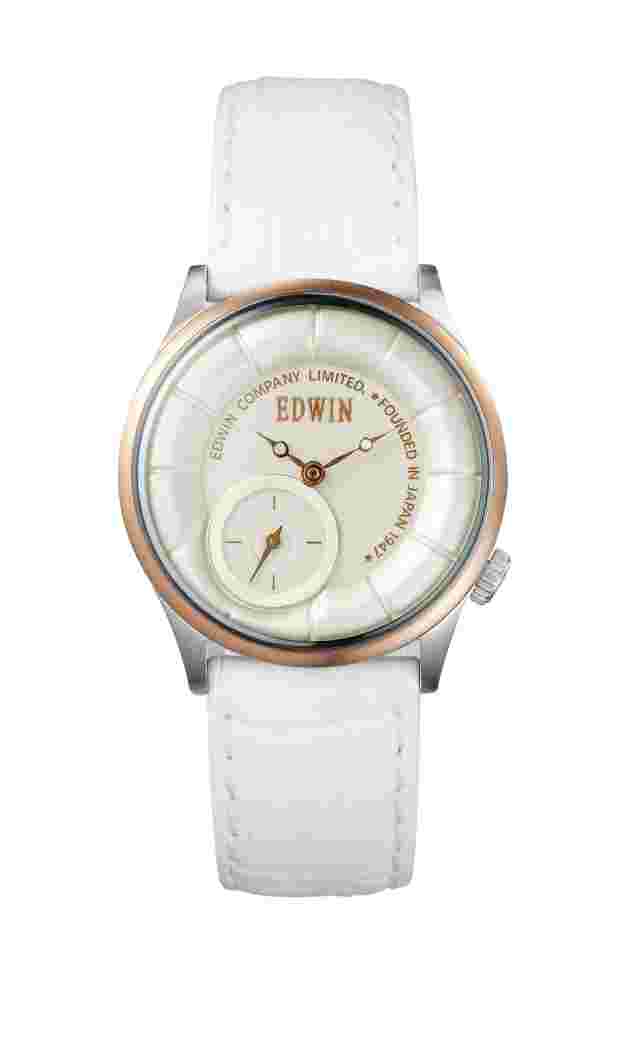 Edwin VINTAGED Women's 3 Hand Watch, Stainless Steel Case with Genuine Leather