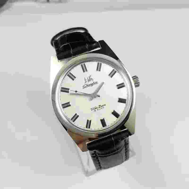 Shanghai Men’s Manual Mechanical Watch - 19 Zuan Hand-Wind, Classic Design, Blac