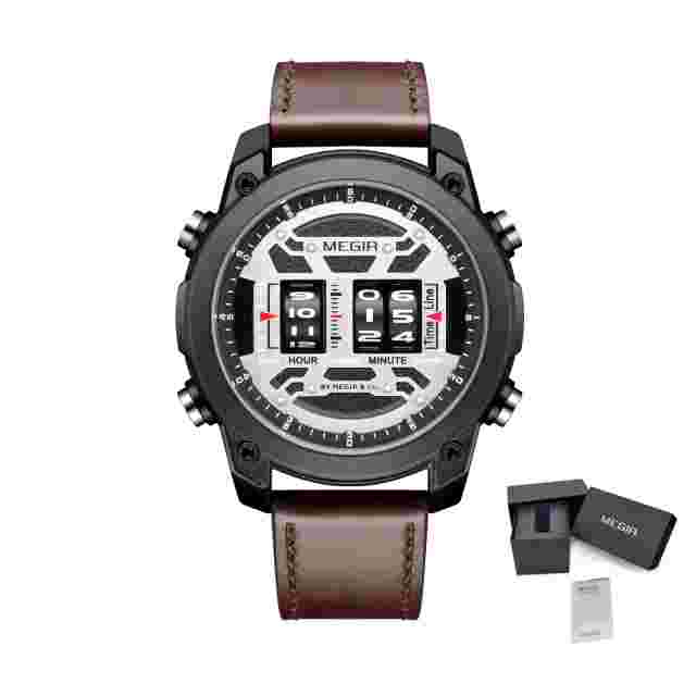 Men's Watch Roller Business Casual Wristwatch Leather  Sports Quartz Watch Chr