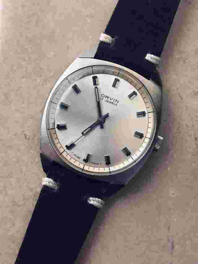 Vintage Unpolished T swiss '70 watch ORVIN all stainless steel