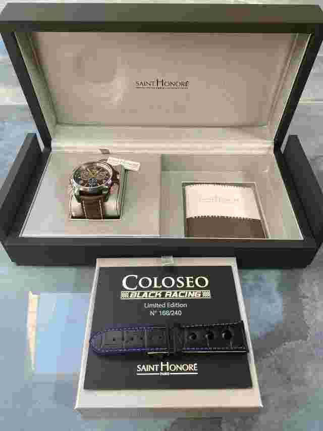 Saint Honoré 898069.7 Coloseo Black Racing Limited Brown PVD Quartz Men's Watch