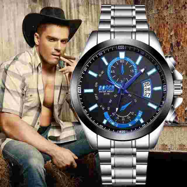 Bosck Men's Casual Quartz Analog Watch Water Resistant