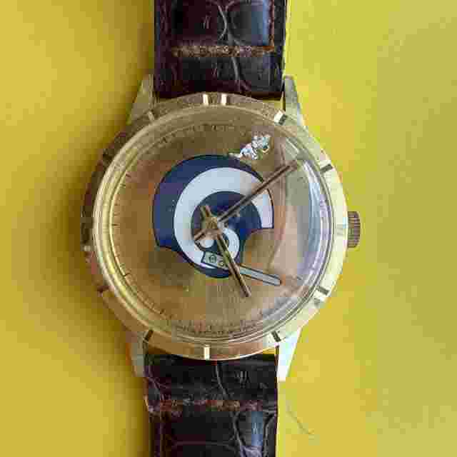 1971 Rams Football Windup Swiss Made Wrist Watch- Alligator Band