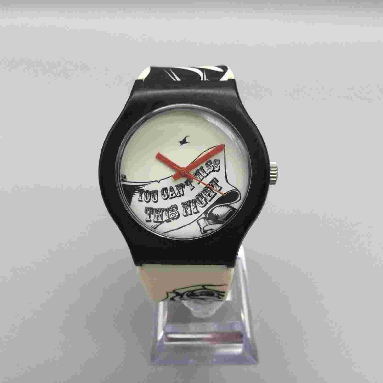 Fastrack Watch Men 43mm Black White You Can't Miss This Night New Battery