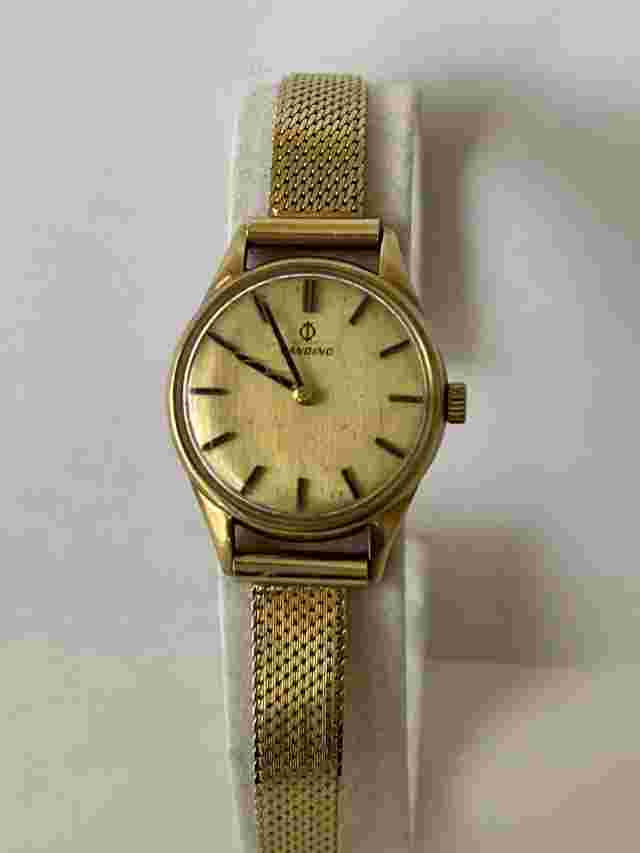 Vintage Classic Solid 14k Gold CANDINO Manual Wind Watch With Mesh Band Works