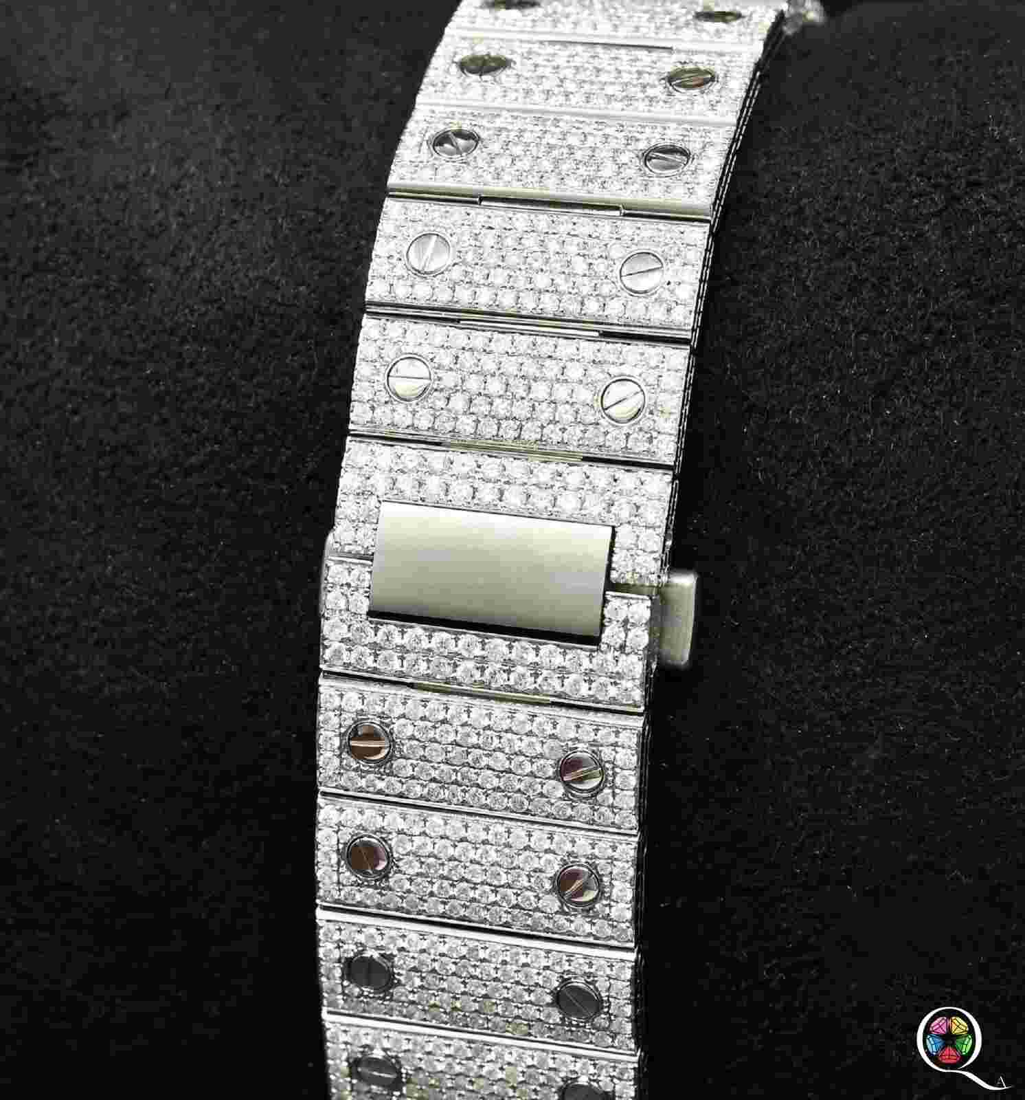 Luxurious Fully Iced Out Bust Down Automatic Movement Moissanite Diamond Watch