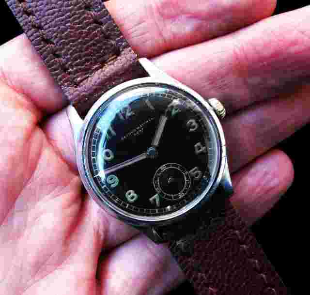 Watch Vintage German RECORD MILITARY -DH- WEHRMACHT WWII.