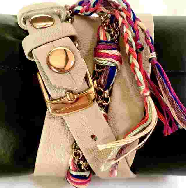La Mer Collections Specialty Multi Chain Wrap Fuschia Friendship Watch
