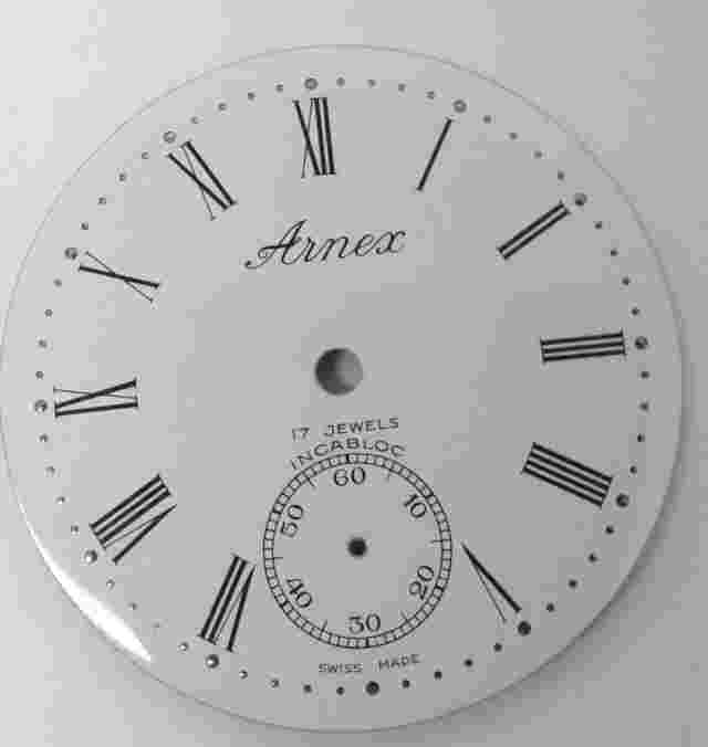 Eaglestar-Arnex pocket watch dial for UT-6498 mov. 40.6 mm