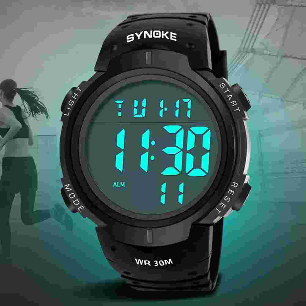 SYNOKE Mens Digital Watch Waterproof Large Face Military Casual Luminous Watches