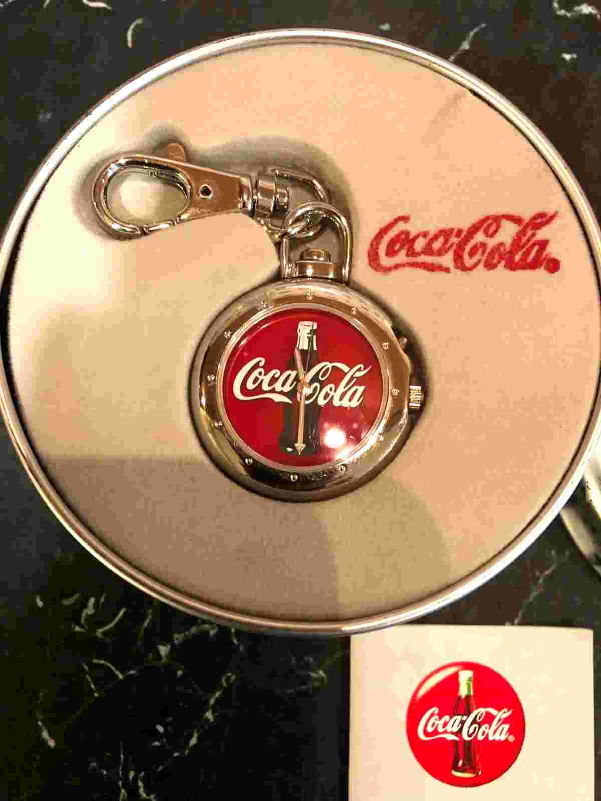 Coca Cola Coke Limited Edition Chrome Clip On Watch With Decorative Tin 2001