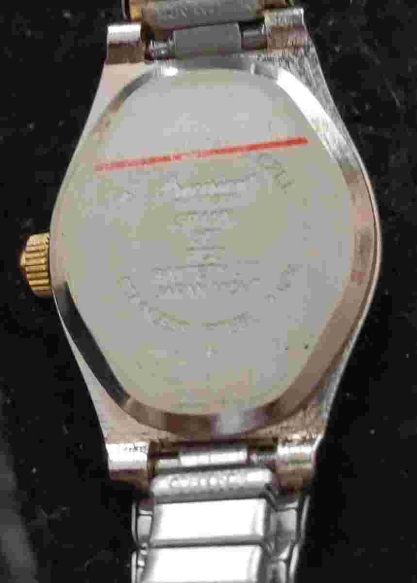 Precision Gruen Diamond Quartz Women's Watch Black Dial Gold/Silver Case Bezel