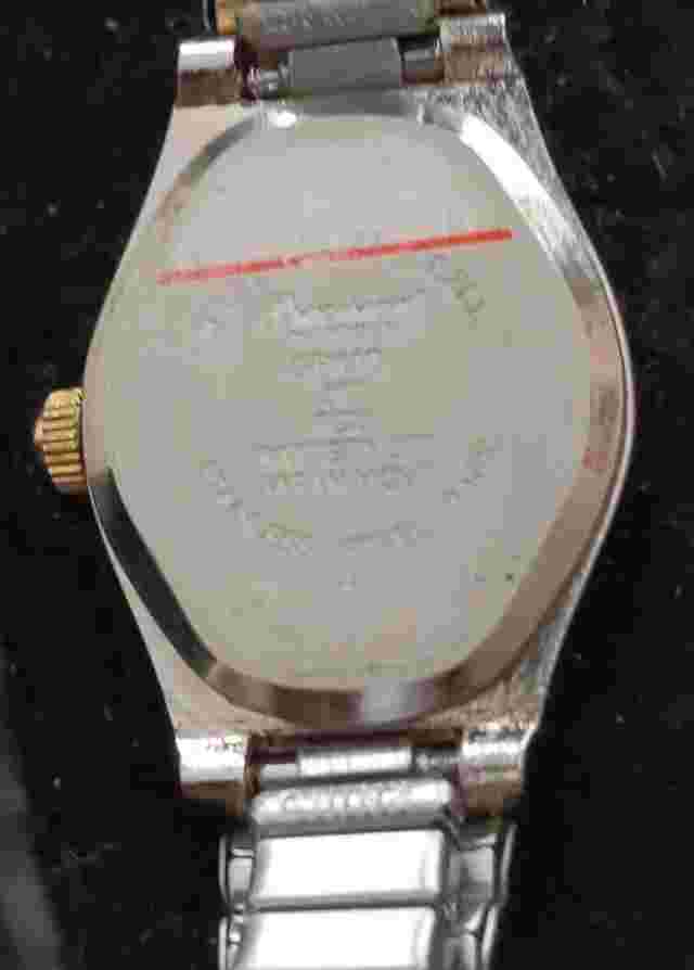 Precision Gruen Diamond Quartz Women's Watch Black Dial Gold/Silver Case Bezel