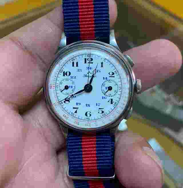 Vintage rare Perseo Valjoux chronograph watch working condition,serviced