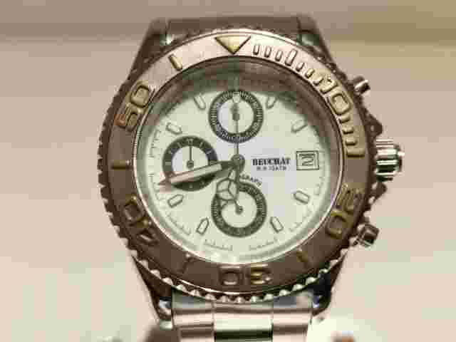 VINTAGE DIVERS 100m STAINLESS STEEL CHRONOGRAPH MEN'S QUARTZ WATCH "BEUCHAT"