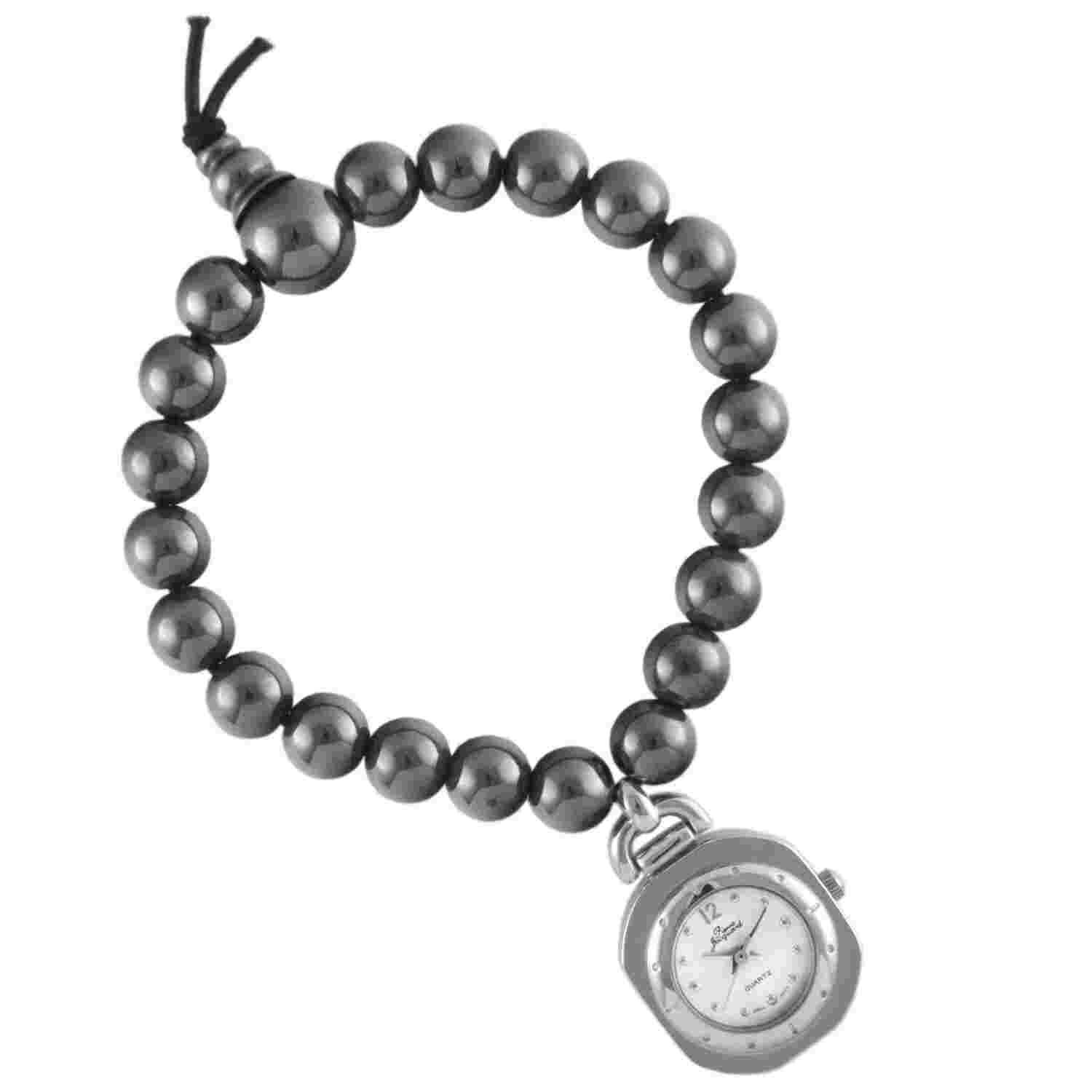 Pierre Jacquard Women Jewelry Glass Beaded Stretch Charm Bracelet Watch