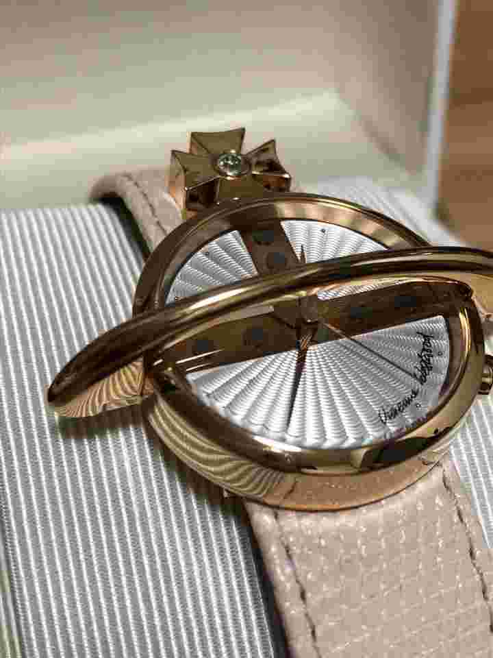 Vivienne Westwood Limited 3D Orb Watch Pink Gold Baby Pink Leather Band