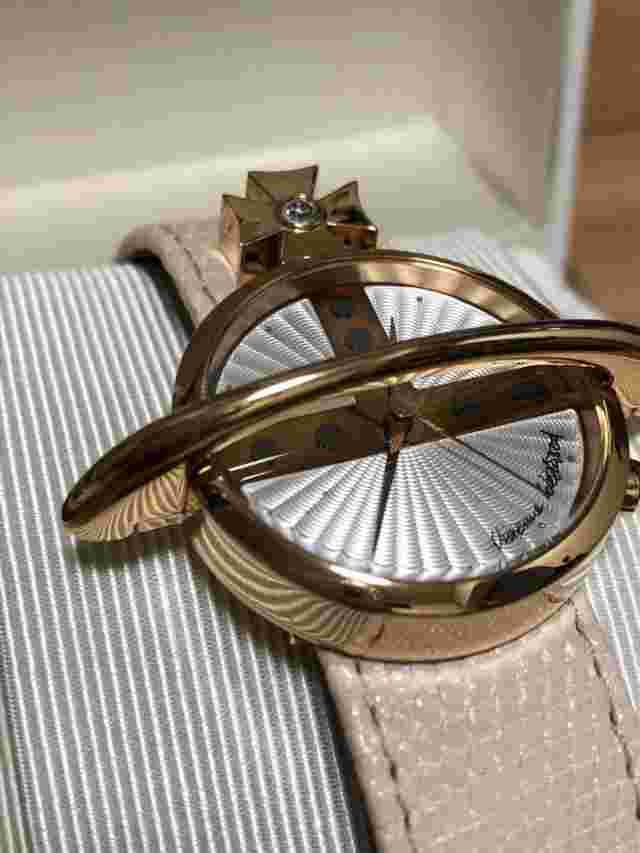 Vivienne Westwood Limited 3D Orb Watch Pink Gold Baby Pink Leather Band