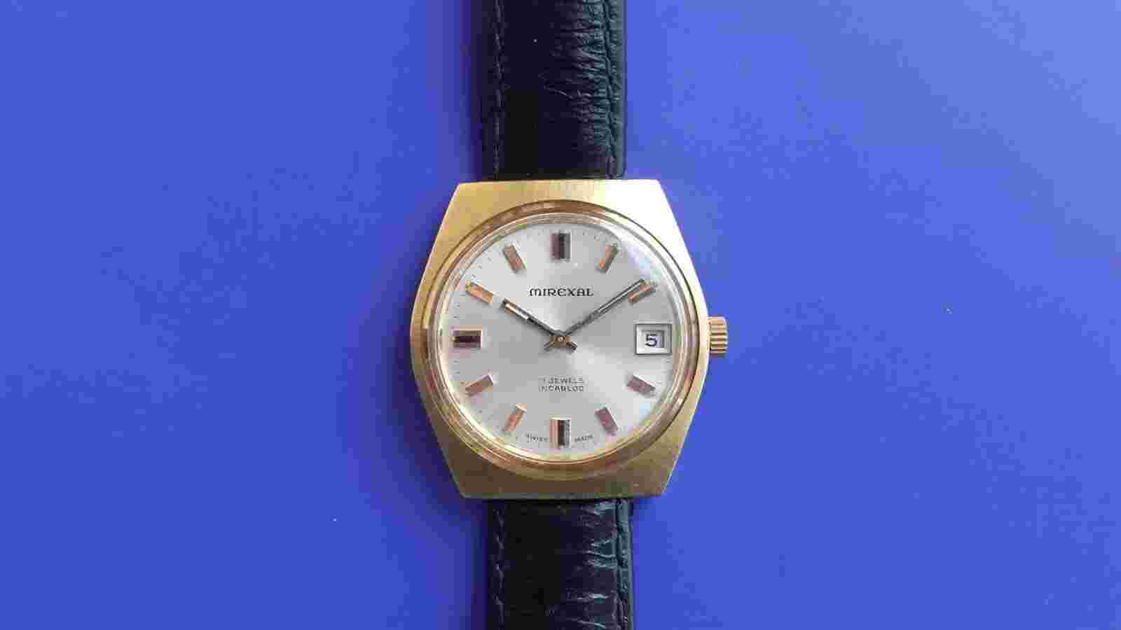 VINTAGE MIREXAL MENs MECHANICAL WRISTWATCH-SWISS MADE-17 JEWELS-WORKING