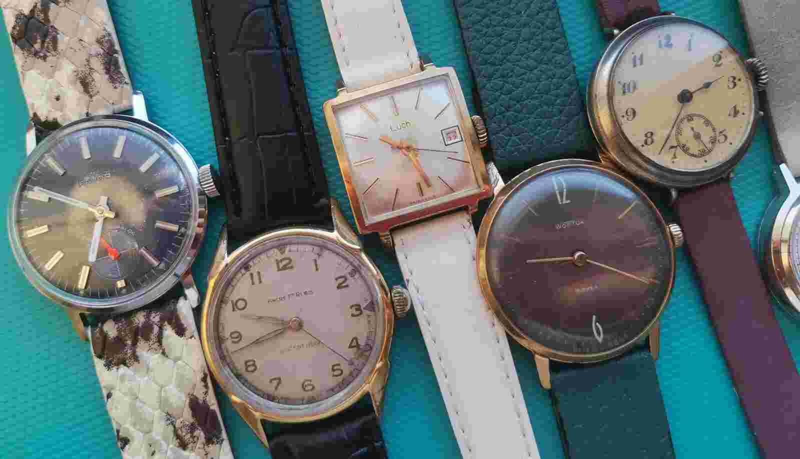 Vintage Wristwatches Lot (Unitas, Ancre, Luch, Wostok, Kienzle, Timex, etc.)