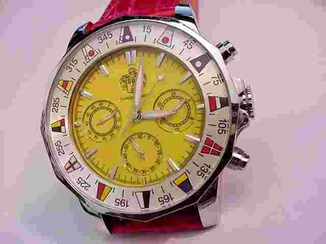 RARE WORLD FLAG BEZEL S.U.G.  SUG Chronograph MEN WATCH 44mm 61810-295