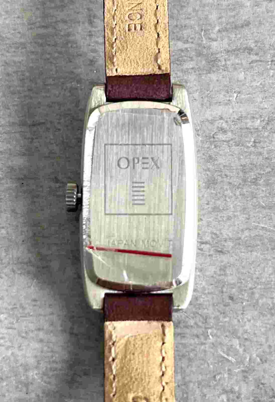 Opex Ladies Silver Tone Watch With Brown Leather Strap W11